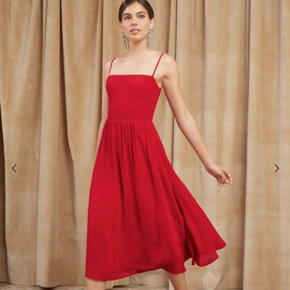 Reformation Rosehip Dress - Size 0 - Red Tomato - Picture 1 of 8